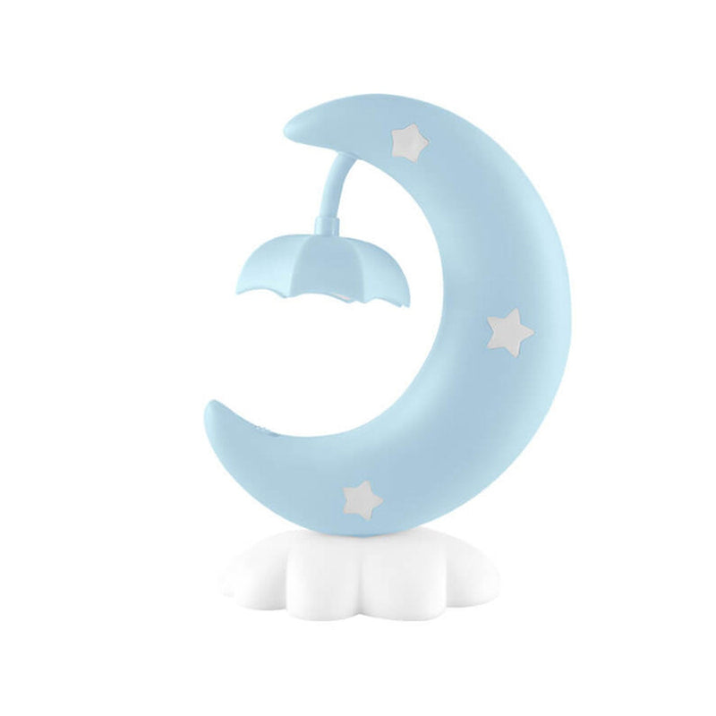 Lampe de table LED de nuit avec protection des yeux en forme de bateau de lune de dessin animé 