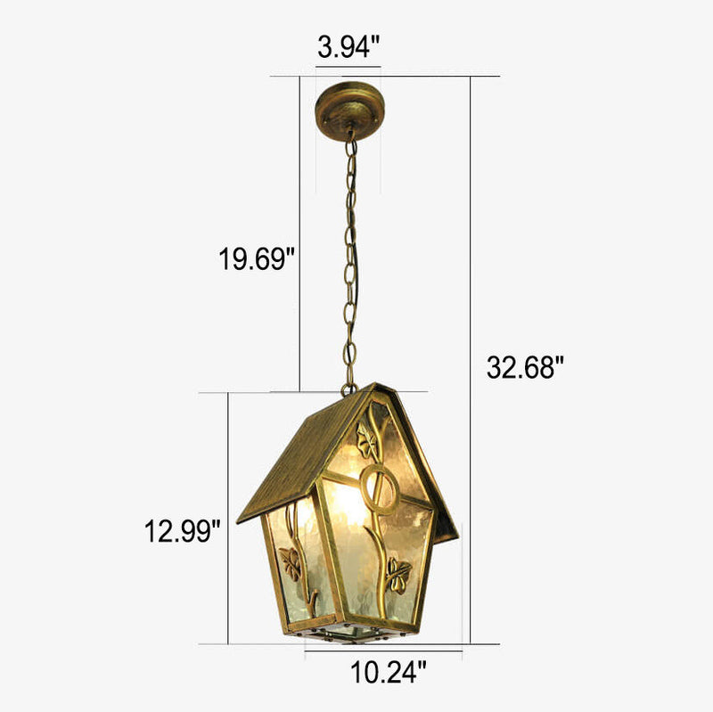 Industrial Waterproof Country Small House Design 1-Light Outdoor Pendant Light