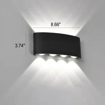 Modern Outdoor Arc Up and Down Spotlight LED Outdoor Waterproof Wall Sconce Lamp