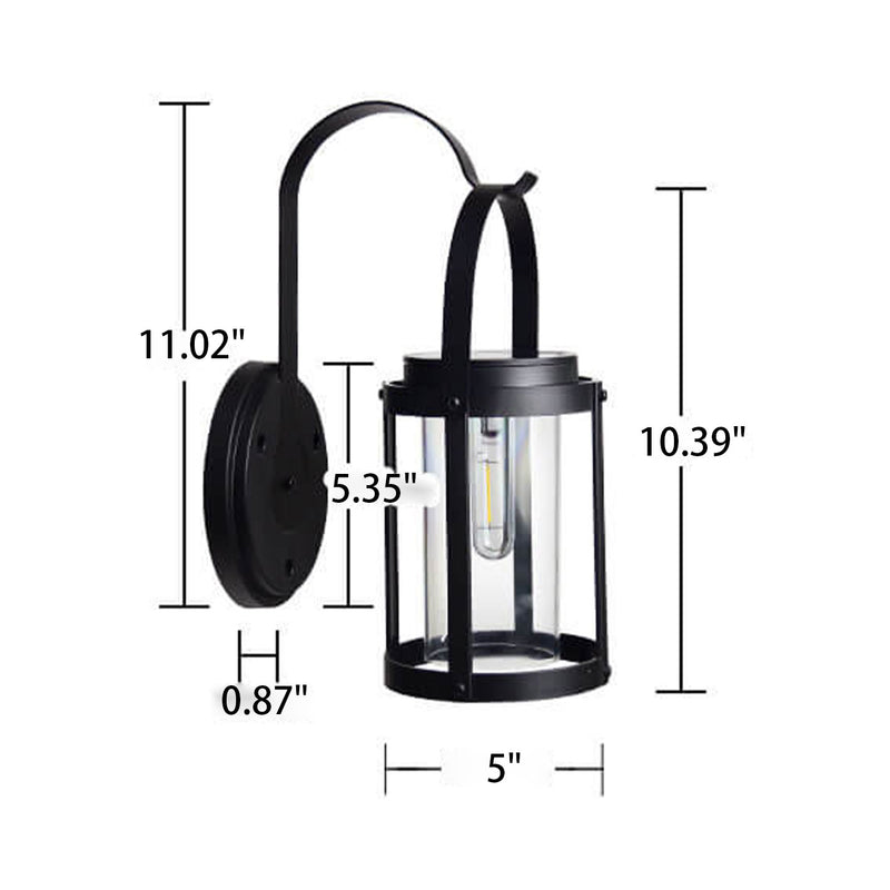 Solar ABS Cylindrical Lampshade Waterproof LED Portable and Hangable Outdoor Light
