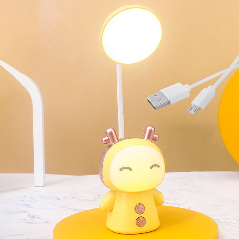 Lámpara de Escritorio para Niños LED de Cuidado de Ojos ABS de Muñeca de Dibujos Animados Colorida 