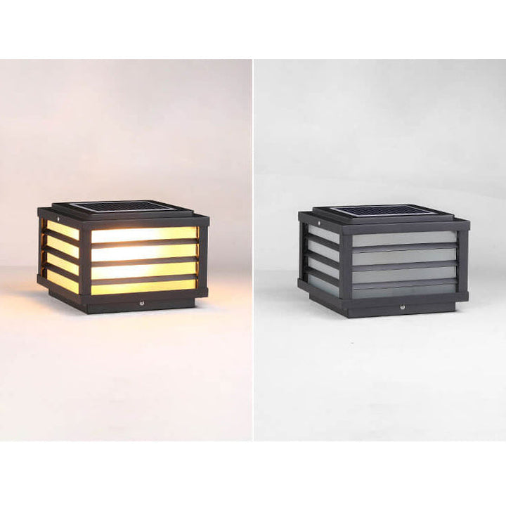 Moderne minimalistische wasserdichte Solar-Quadrat-Aluminium-PC-LED-Pfostenlandschaftsbeleuchtung für den Garten 