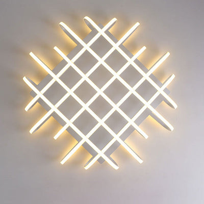 Modern Minimalist Braided Rectangle LED Flush Mount Ceiling Light