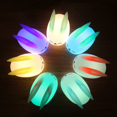 Lámpara de Mesa de Luz Nocturna LED de Silicona Creativa Moderna Conejo 