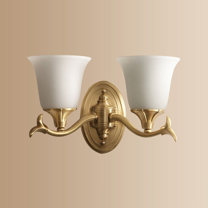 Europäische Luxus Messing Glas Cup Form 1/2 Licht Wandleuchte Lampe