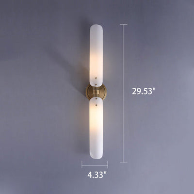 Modern Light Luxury Long Glass 1/2 Light Wall Sconce Lamp