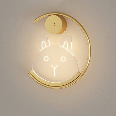 Creative Golden C-shaped Acrylic Bear LED Wall Sconce Lamp