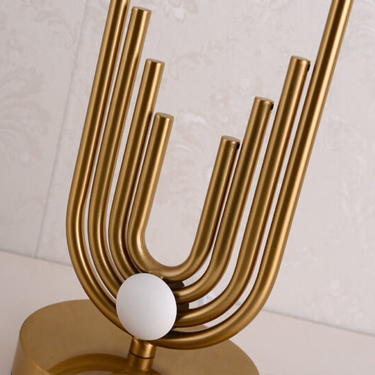 Europäische Stoff-Metallringbasis 1-Licht-Tischlampe 