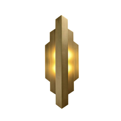 Modern Light Luxury Full Copper Symmetrical Graphic Design 1-Light Wall Sconce Lamp
