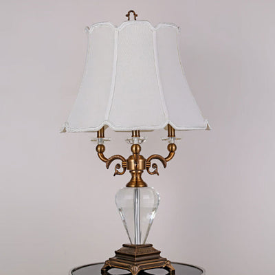 Lampe de table de luxe en alliage de zinc et cristal à 1 lumière, style européen 