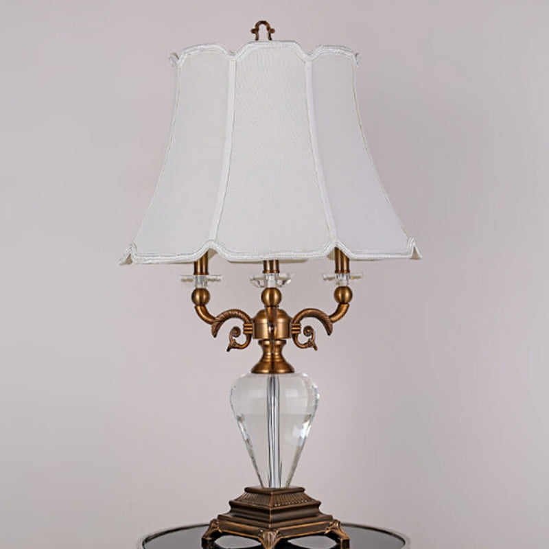 Lampe de table de luxe en alliage de zinc et cristal à 1 lumière, style européen 