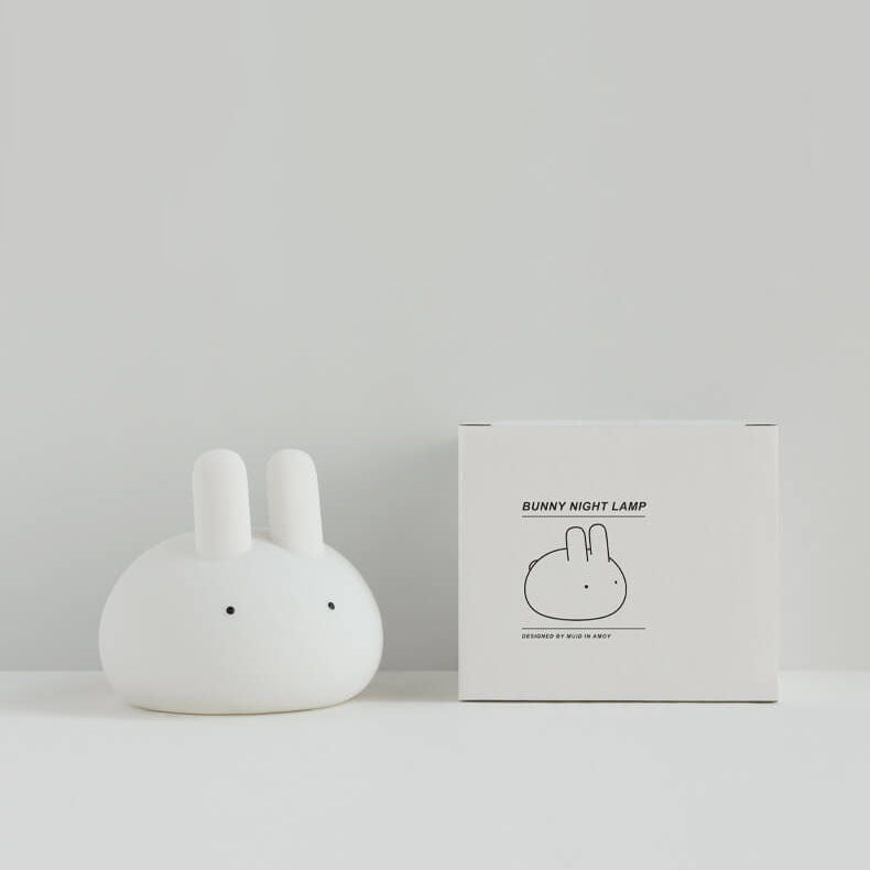 Lámpara de Mesa con Luz Nocturna LED de Silicona Creativa con Forma de Conejo de Dibujos Animados 