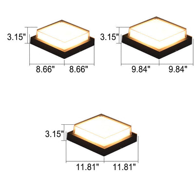 Modern Outdoor Square Aluminum Acrylic Induction LED Flush Mount Ceiling Light