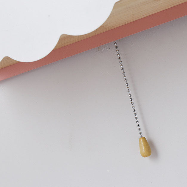Applique Murale à 1 Lumière en Verre Nuage Macaron Nordique en Bois 