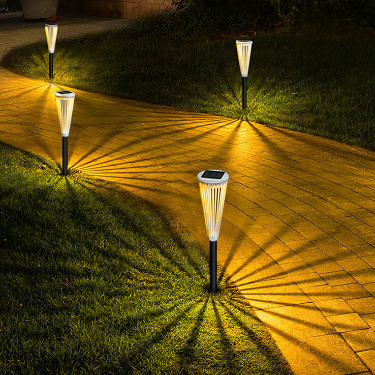 Solar Outdoor Hollow Umbrella Design LED Waterproof Garden Lawn Ground Insert Landscape Light