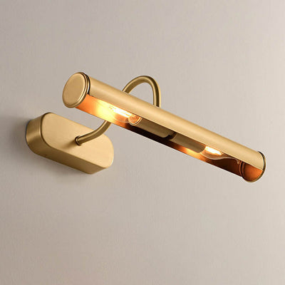 Nordic Modern Minimalist Cylindrical All-Copper 2 Light Vanity Light Wall Sconce Lamp