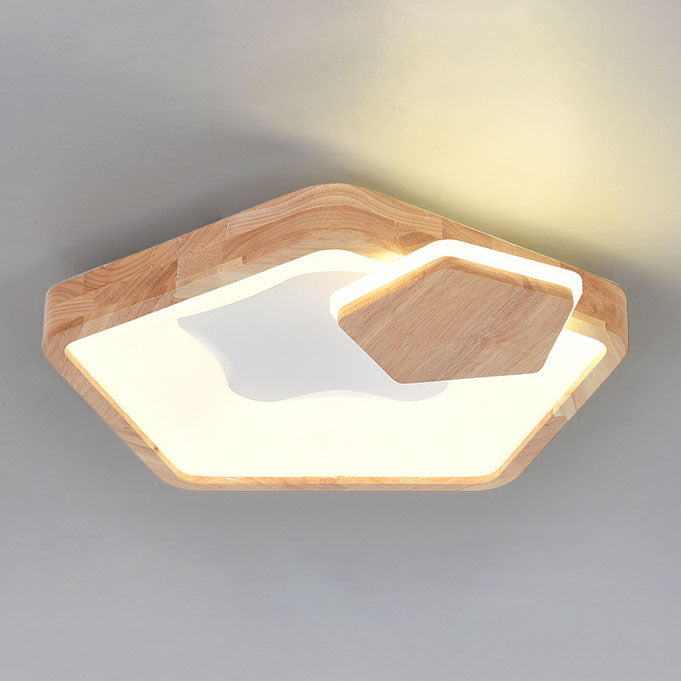 Moderne kreative Pentagramm-Rundholz-LED-Unterputzbeleuchtung aus Acryl für Kinder