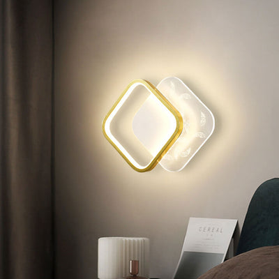 Modern Minimalist Feather Round Square Acrylic LED Wall Sconce Lamp