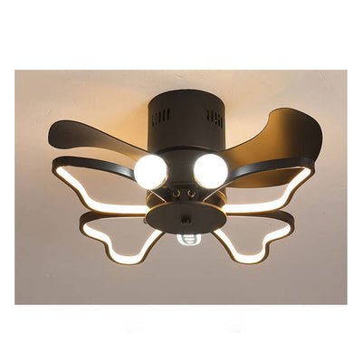 Nordic Creative Butterfly Shape LED Semi-Flush Mount Ceiling Fan Light