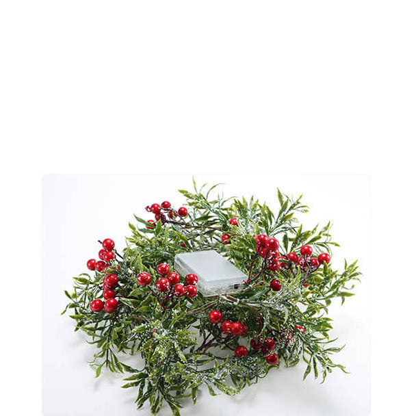 Christmas Red Fruit Pine Needle LED Copper Wire Decorative Battery String Lights