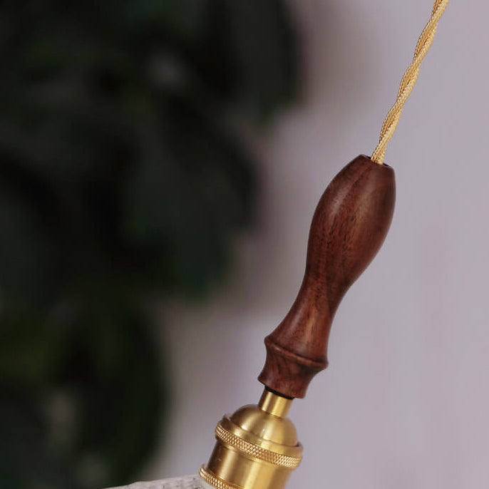 Suspension Luminaire à 1 Lumière en Verre à Motifs Japonais Noyer 