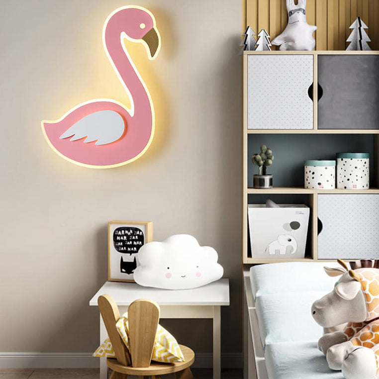 Nordic Cartoon Flamingo Acrylic LED Wall Sconce Lamp