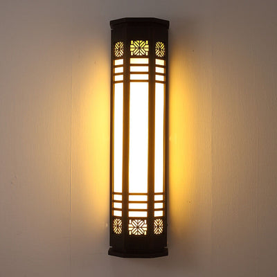 مصباح حائط LED خارجي مقاوم للماء من الفولاذ المقاوم للصدأ الكلاسيكي الحديث بتقليد الرخام 