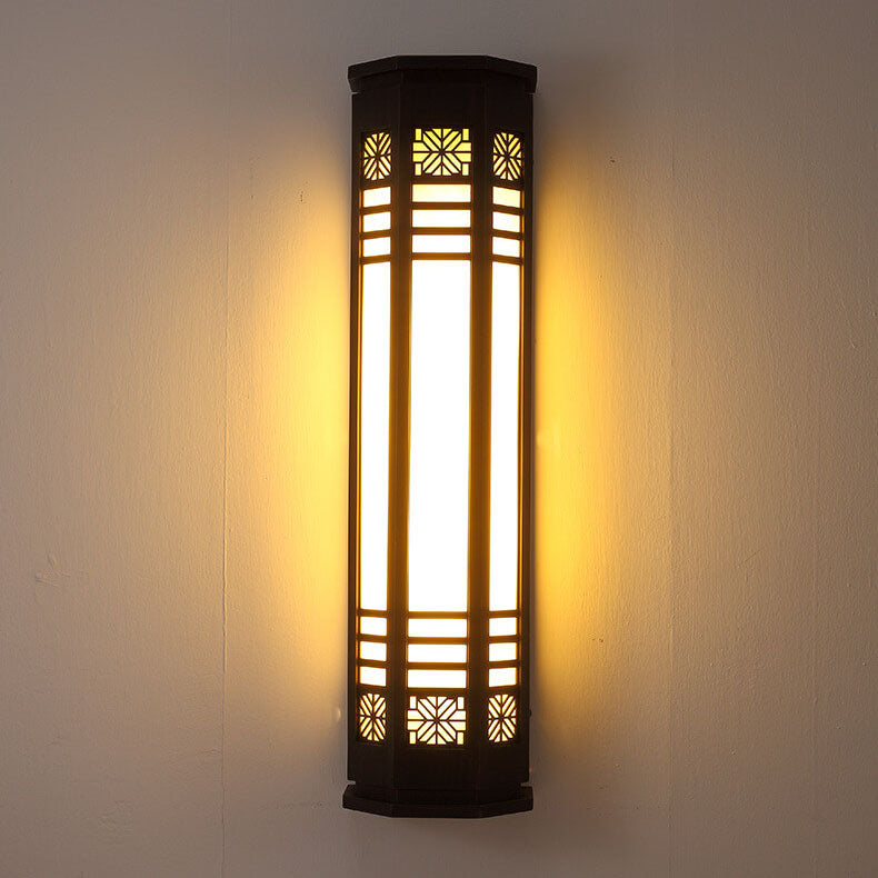 مصباح حائط LED خارجي مقاوم للماء من الفولاذ المقاوم للصدأ الكلاسيكي الحديث بتقليد الرخام 