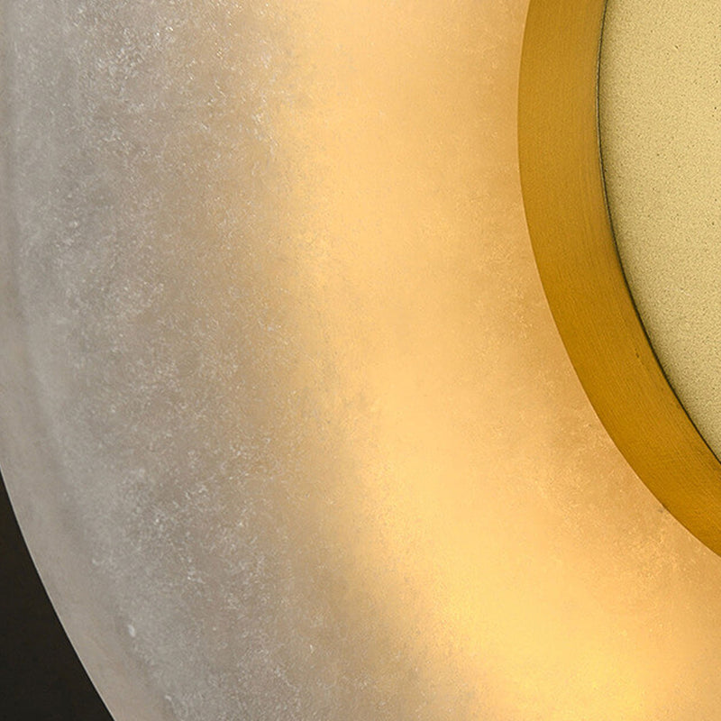 Modern Brass Lucite Circle LED Wall Sconce Lamp