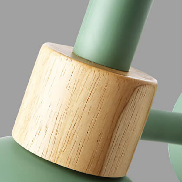 Moderne, klassische Macaron-Wandleuchte, einfarbig, Holz, Eisen, 1-flammig 