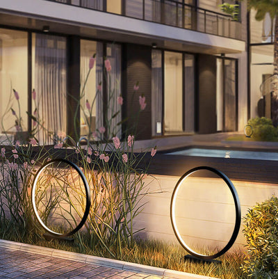 تصميم حلقة الألومنيوم مع غطاء أكريليك مقاوم للماء في الهواء الطلق مصباح LED للحديقة 