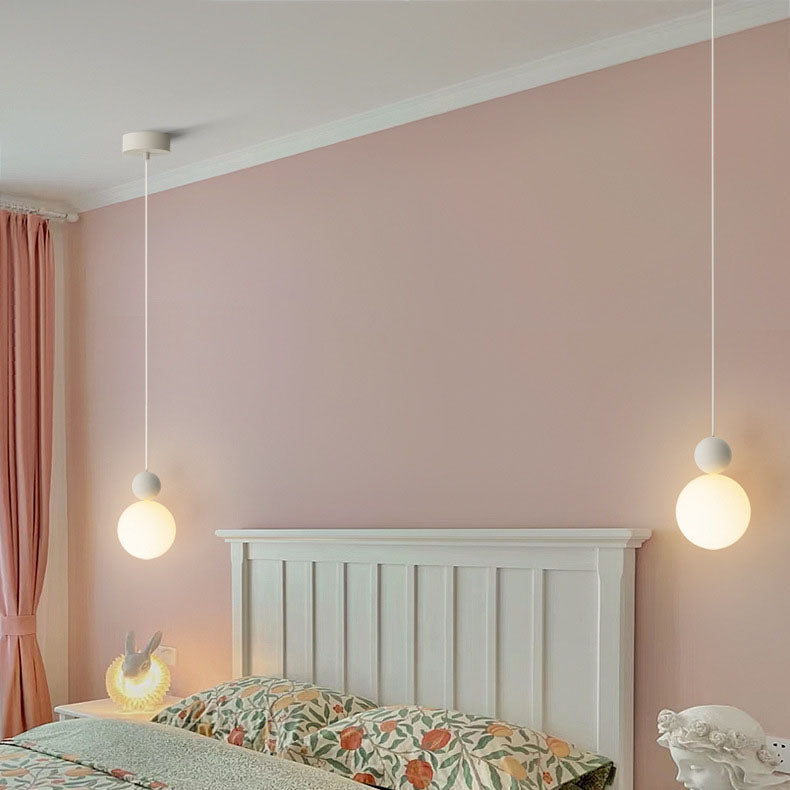Zeitgenössische nordische PE-Globus-Ball-Eisen-1-Licht-Pendelleuchte für das Schlafzimmer 