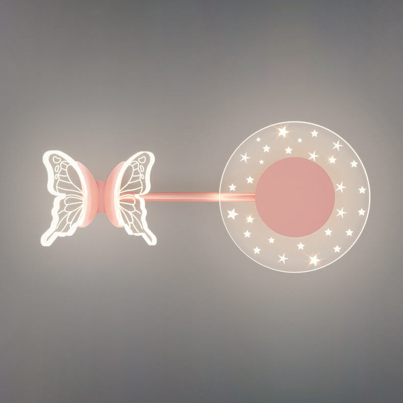 Lámpara de Aplique de Pared LED con Diseño de Mariposa Estrella Moderna Creativa de Acrílico 