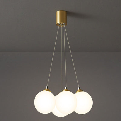 Nordic Light Luxury Glass Balloon Brass 4/5/7 Light Chandelier