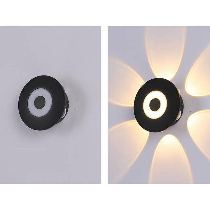 Modern Black Round Aluminum Indoor Outdoor Waterproof LED Wall Sconce Lamp