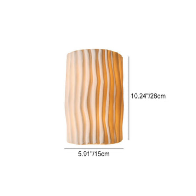 Contemporary Nordic Wavy Textured Resin Semicircle 2-Light Wall Sconce Lamp For Living Room