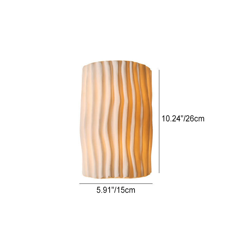 Contemporary Nordic Wavy Textured Resin Semicircle 2-Light Wall Sconce Lamp For Living Room