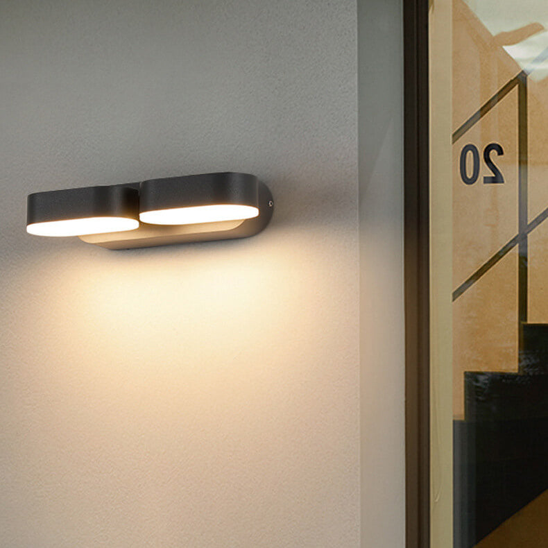 Moderne minimalistische Aluminium-Doppelkopf-einstellbare LED-Wandleuchte für den Außenbereich 