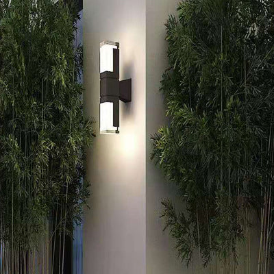 Outdoor Modern Waterproof Rectangular Column LED Wall Sconce Lamp