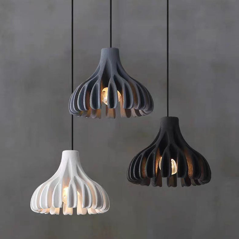 Contemporary Nordic Macaron Coral Resin Shade 1-Light Pendant Light For Dining Room
