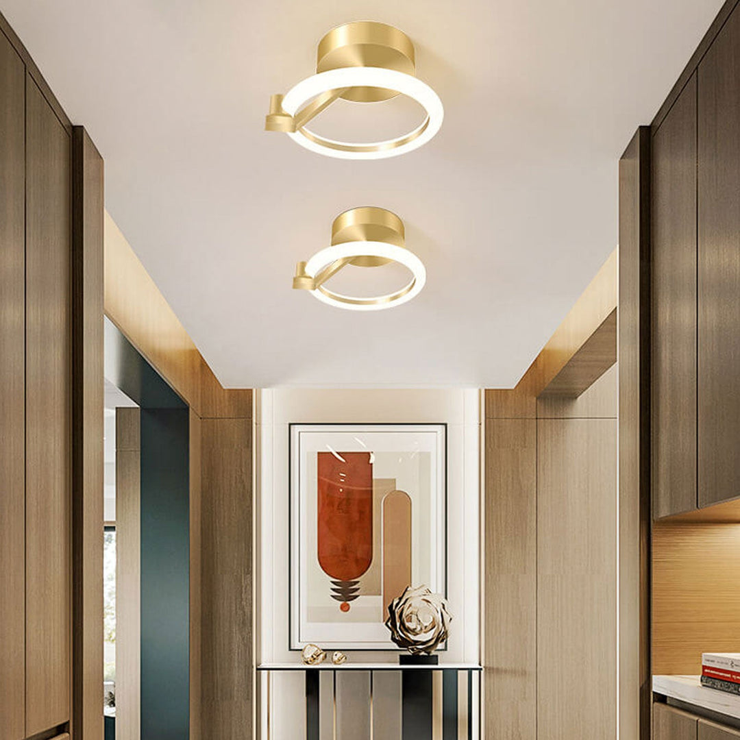 Moderne Licht Luxus Quadratische Runde Acryl LED Semi-Flush Mount Deckenleuchte 
