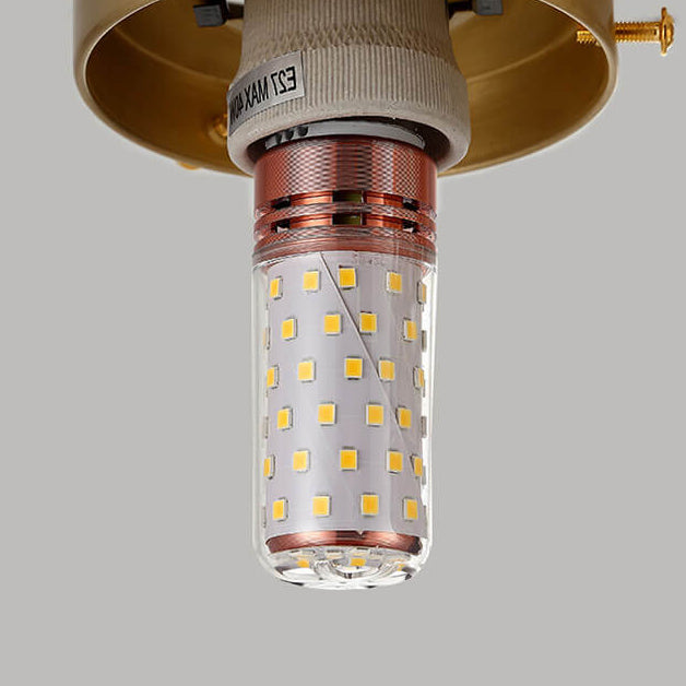 Moderne minimalistische Ananasstreifen Kupferglas 1-Licht Semi-Flush Mount Deckenleuchte 