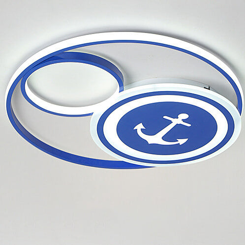 Cartoon Creative Rudder Nautical LED Flush Mount Ceiling Light