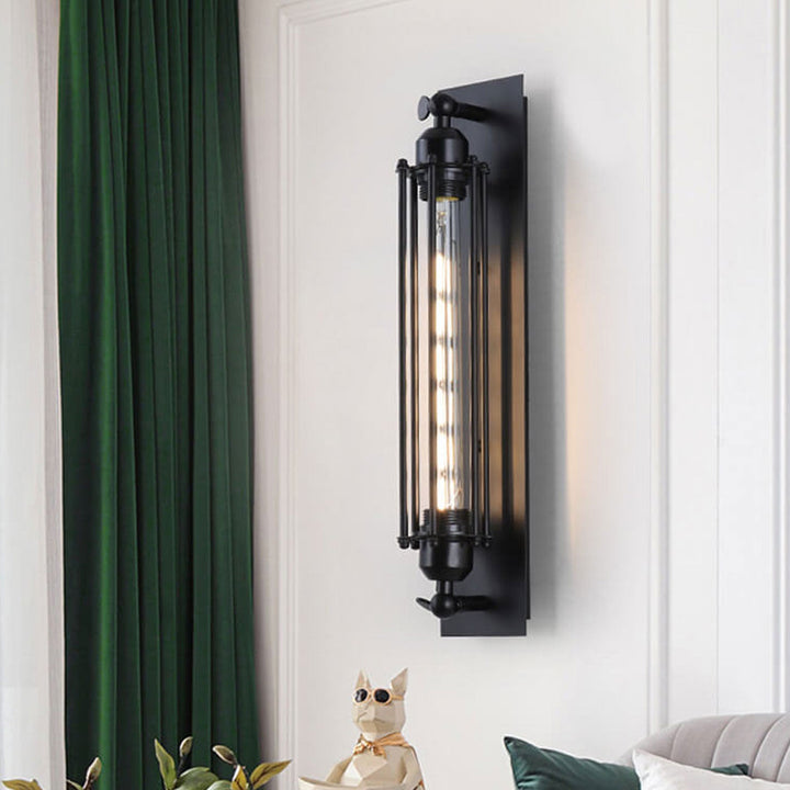 Industrielle Vintage Flöte Eisen 1-Licht Wandleuchte Lampe 