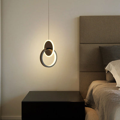 Nordic Creative Black Ring Buckle LED Pendant Light