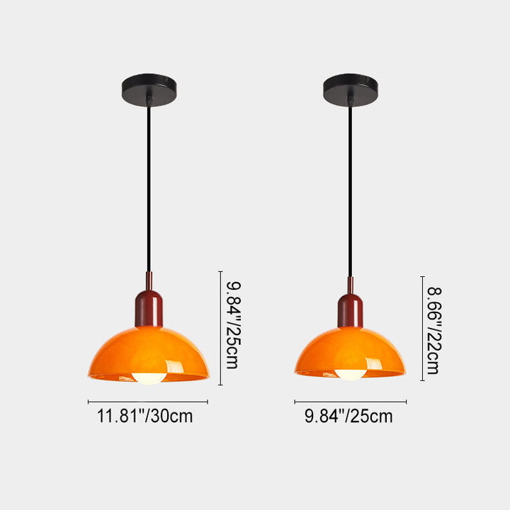 Luz Colgante de 1 Luz en Forma de Hemisferio de Vidrio Moderno Minimalista 
