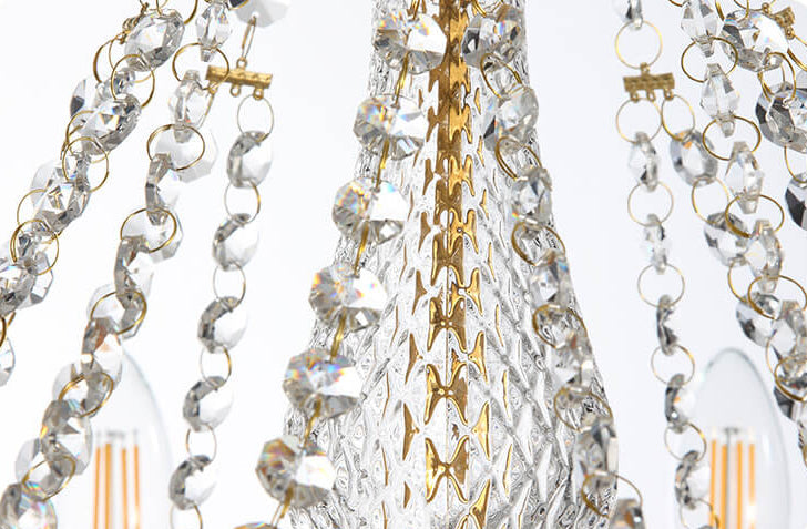 Lámpara de Araña de Cristal de Estilo Europeo Moderno con 8 Luces 