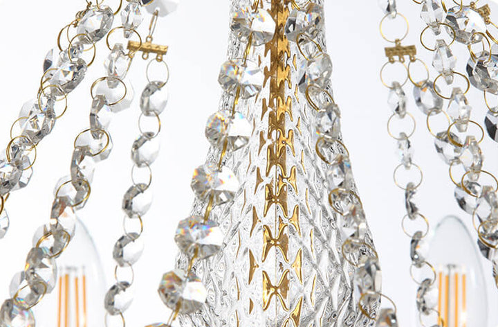 Lámpara de Araña de Cristal de Estilo Europeo Moderno con 8 Luces 