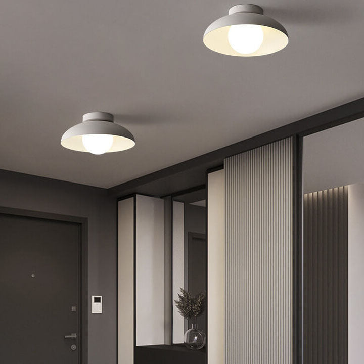 Zeitgenössische nordische Wabi-Sabi Halbdeckenleuchte aus Eisen und Glas mit 1 Flamme für das Wohnzimmer 