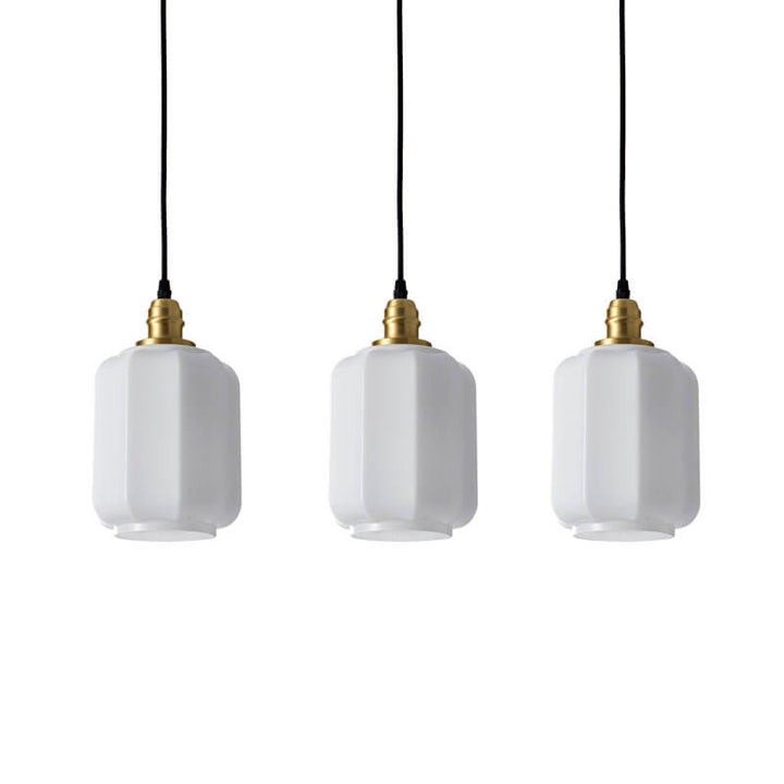 Lámpara colgante de 1 luz de vidrio blanco vintage nórdico 